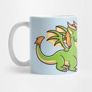 Cute Teenager Green Dragon Cartoon Mug